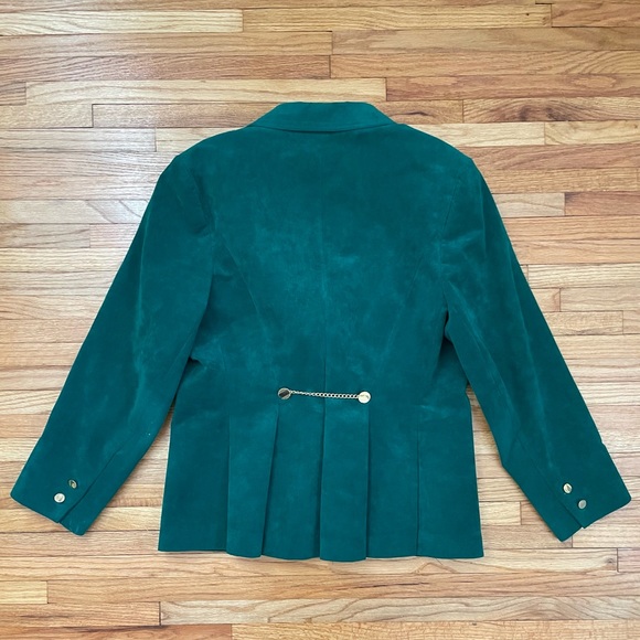 Vintage Emerald Green Faux Suede Blazer - Picture 9 of 16